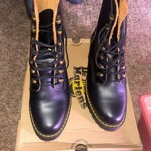 Dr. Martens Black and Tan Men's Boots